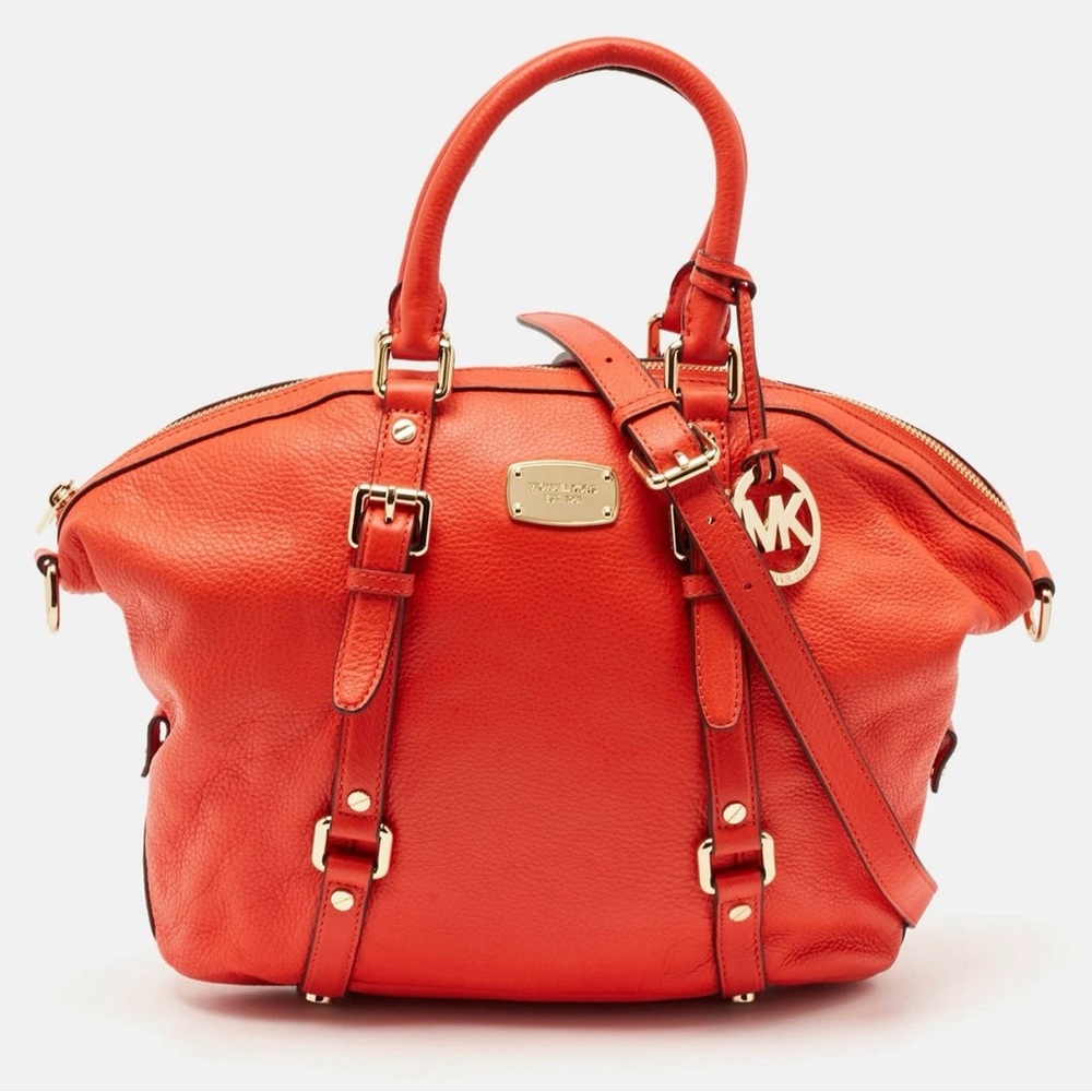 Michael Kors Bold Orange Bedford Satchel - Picture 1 of 11